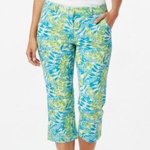 Lilly Pulitzer Vintage Size 6 Tropical Alligator Print Cropped Capris Pants